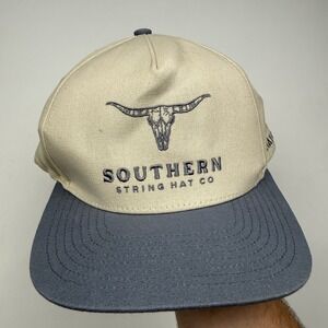 Southern String Hat Co Hat Cap Snap Back One Size Beige Longhorn Western Mens